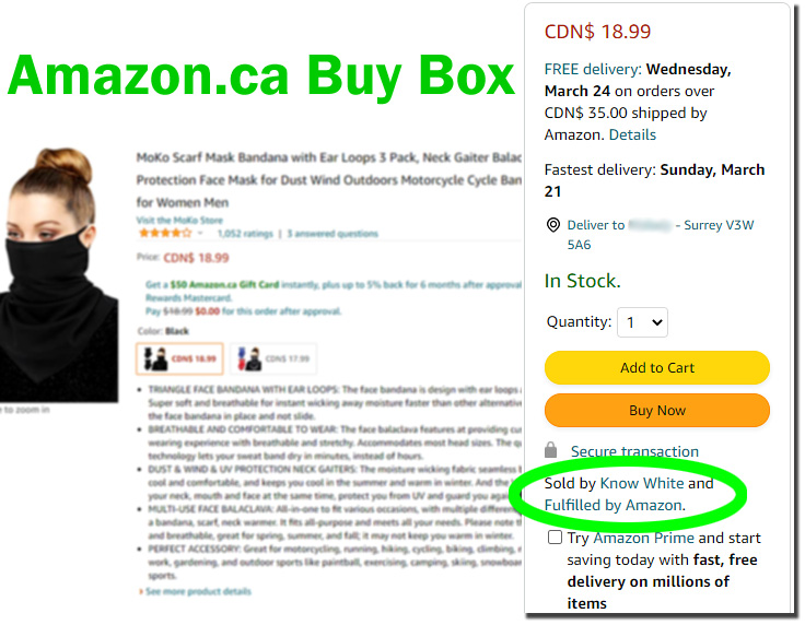 Amazon Canada Buy Box
