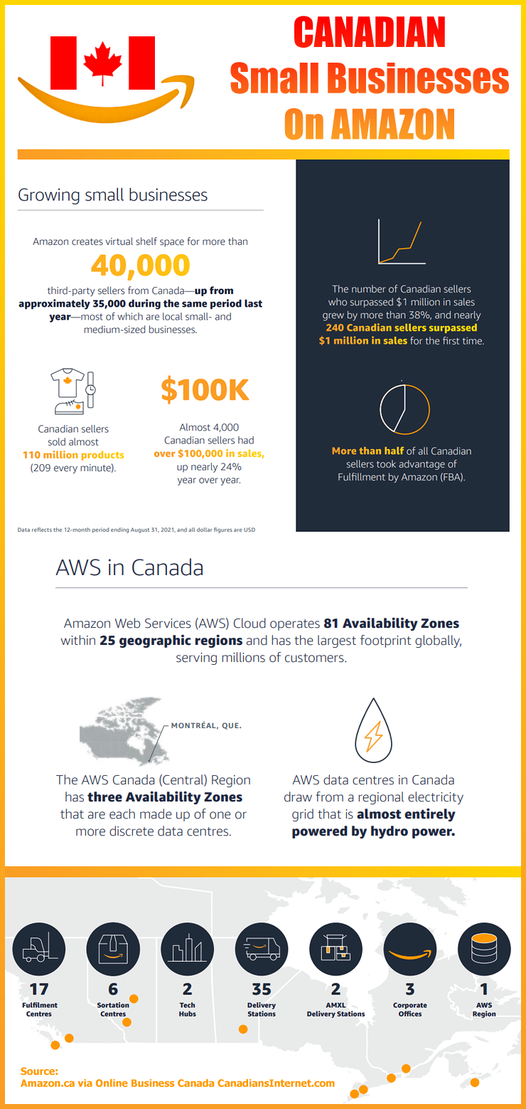 Canadian Small Businesses on Amazon.ca Infographic